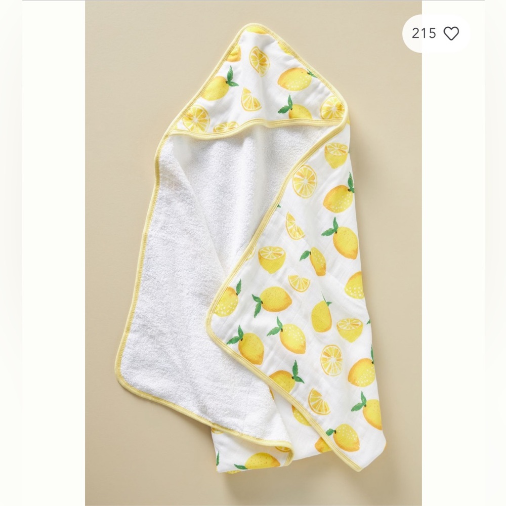 NEW | Little Unicorn Infant Hooded Towel, Lemon